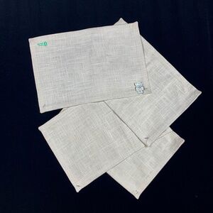 4 Brand New with Tags Irish Linen Placemats Thick Weaving White 17.5 X 11.5 in